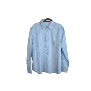 RYAN ROBERTS Lt Blue Snap Button Long Sleeve Shirt Men Size XXL Collar NEW